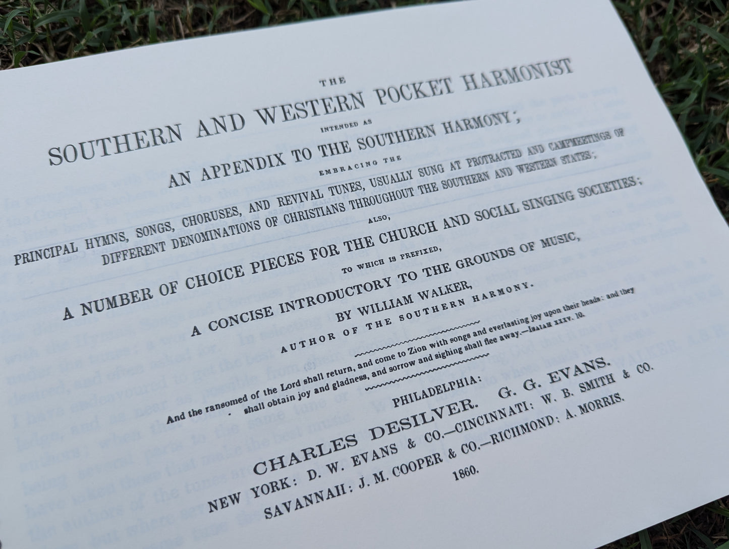 Southern and Western Pocket Harmonist | William Walker | Coil Bound Facsimile